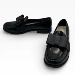 TEMPERATE レイン対応 リボン ローファー ブラック 38