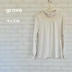 grove グローブ トップス タートルネックトップス インナー レース ビーズ