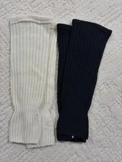 リブ編みレッグウォーマー2点セット新品