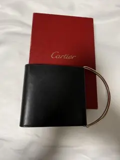 Cartier カルティエ 二つ折り財布 ブラック ゴールド　トリニティのサムネイル