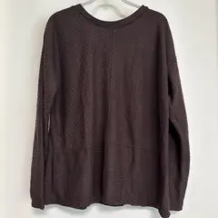 Liz Claiborne ダークブラウンXL長袖 クルーネック オーバーサイズ