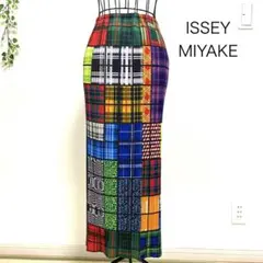 極美品✨PLEATS PLEASEイッセイミヤケ ロングスカート モザイク 総柄