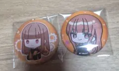 値下げ　カラフルピーチ缶バッジ 　えとさん　2個