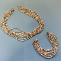 淡水パール 10連ネックレス＆ブレスレット