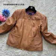 トゥモローランド　ラムレザー　シングルライダース　キャメル　38(M相当)