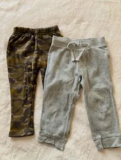 迷彩柄とグレーのパンツ2点セット