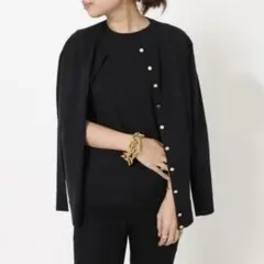 極美品✨MUSE ドゥーズィエム クラス カーディガン 38 金ボタン BK