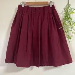 RETRO GIRL スカート ワインカラー M バックジップ ウエストゴム