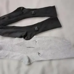 MIZUNO　リブ編みソックス 2足セット 黒とグレー K刺繍