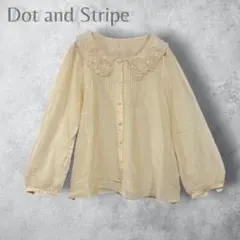 美品 Dot & Stripes 手刺繍 ボリューム袖 インド製 フラワーレース 
