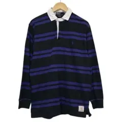 90s POLO ラルフローレン　ビンテージ長袖ラガーシャツ ボーダー　ロゴ