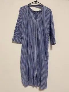 Discoat ストライプシャツワンピース　ロング
