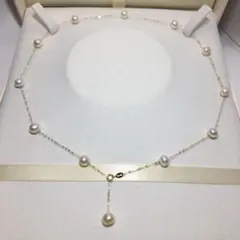 18金 Au750 パール 真珠 チェーンネックレス 刻印あり - メルカリ