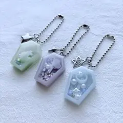 棺型シェイカーキーホルダー3個セット／アソートB