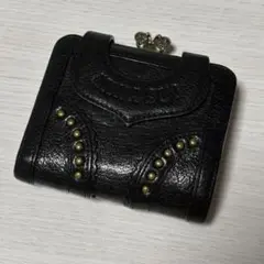 【美品】ANNA SUI 2つ折りがま口財布 蝶モチーフ ブラックのサムネイル