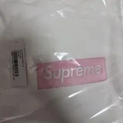 Supreme Box Logo Hooded Sweatshirt 白 ピンク