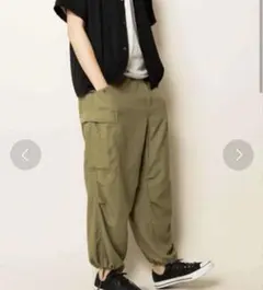 Johnbull リネン オリーブ カーゴパンツ FREE 春夏 完売品のサムネイル