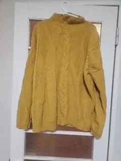 ボートネック オーバーサイズニット マスタード