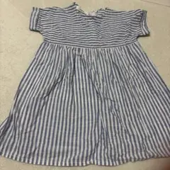 半袖ワンピース 110 青白ストライプ