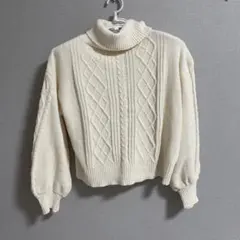 マジェスティックレゴン　Mサイズ　白(黄みより)モールセーター