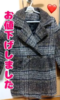 チェック柄 ダブルブレストコート！！更にお値下げしました！！