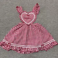 メゾピアノ　ハートエプロンワンピース