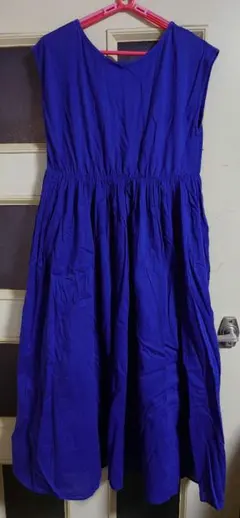 SIMPLICITÉ ノースリーブ ロングワンピース F フレア ネイビー