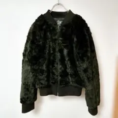 海外古着ForeverFlowerエコファーボンバージャケット黒【M】のサムネイル