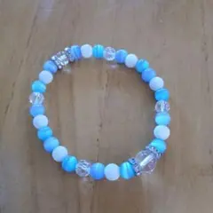 青と白のビーズ ブレスレット