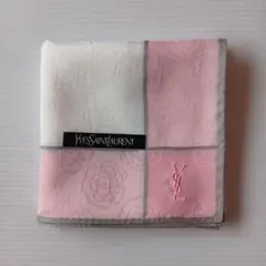 【未使用・シール付】Yves Saint Laurent ハンカチ 透かし 花柄