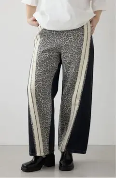 ロデオクラウンズ　アソートパターン切り替えラインデニム　豹柄パンツ　Sサイズ