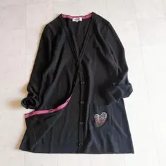 美品♪ソニアリキエル 　薄手ニットカーディガン キラキラビジューハート