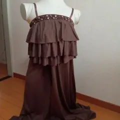 CECIL McBEE ワイドパンツ オールインワン ブラウン M