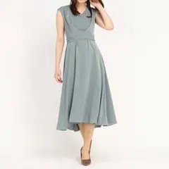 24200円/新品/ストロベリーフィールズ/バックプリーツ/ワンピース緑