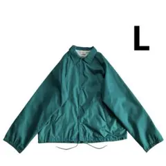 80s 90s USA製 ナイロン コーチジャケット L エメラルドブルー 無地