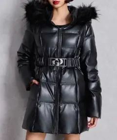 GYDA レザーロングダウンコート