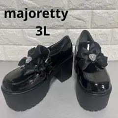 【美品】マジョレッティ　リボンビジュー付き厚底ヒール　3L