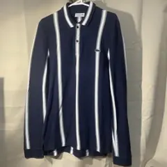 a*o様 LACOSTE ネイビー ストライプ 長袖ポロシャツ US S