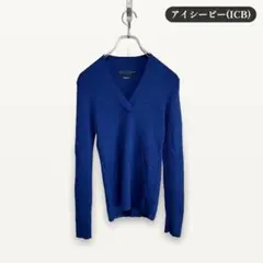 zY63【S】アイシービー ICB ニット/セーター vネック ニット ブルー