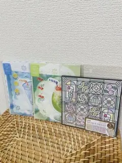 クリームソーダ　レターセット　デザインペーパー　3点手帳　デコ　コラージュ