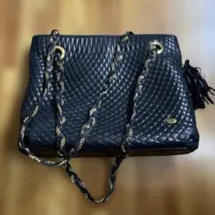 BALLY ブラック ビンテージ キルティング ショルダーバッグ