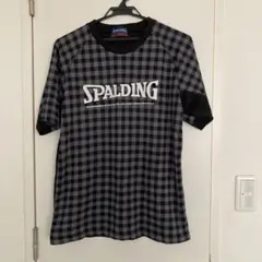 SPALDING スポルディング Tシャツ チェック ブラック グレー Lのサムネイル