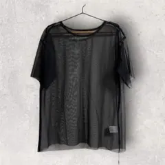 【新品】タグ付き　GRL グレイル チュールTシャツ[zi403] ブラック　Mのサムネイル
