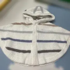 ストライプ ベビーポンチョ 70-80 ジェラピケ