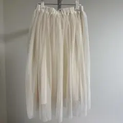 OLIVE des OLIVE アイボリーチュールフレアスカート
