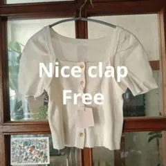 NICE CLAP 2way リブニット半袖Tシャツ　フリー　定価4950