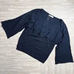 【新品】Bou Jeloud ニットセーター フリル ネイビー フリーサイズのサムネイル
