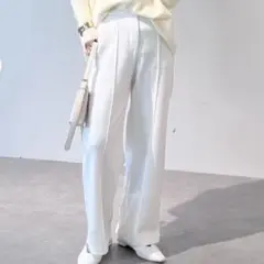 【新品未使用】ur'sダンボールセンターピンタックワイドパンツ