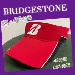 BRIDGESTONE　ゴルフサンバイザー　レッド フリーサイズ(56～59cmのサムネイル