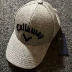 新品Callaway ニットキャップ帽 F グレーゴルフキャロウェイ